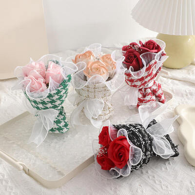 acheter Cadeaux de la Saint-Valentin 3 pièces Bouquet de fleurs de savon Bouquet de fleurs séchées artificielles cadeau pour femmes filles fabrication en ligne