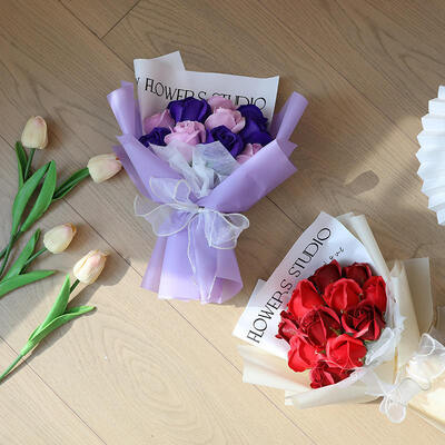 acheter Bouquets de roses Bouquets de gousses de noix de coco Fleurs de savon Bouquet de fête des mères Bouquet simulé de la Saint-Valentin fabrication en ligne