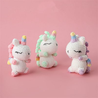 acheter Nouveau Amigurumi Jouets en peluche faits à la main Decoration cadeau poupée à crochet Unicorn animal farci pour garçons filles fabrication en ligne