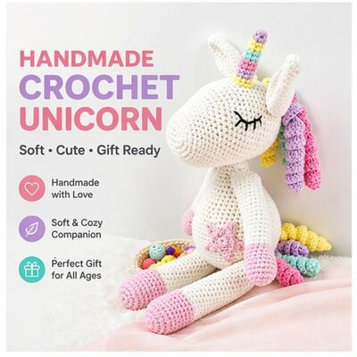 acheter Produits de crochet biologique Vente chaude Jouets gros doux Fait à la main Certification Ce Amigurumi Plissée Unicorn poupée pour bébés fabrication en ligne