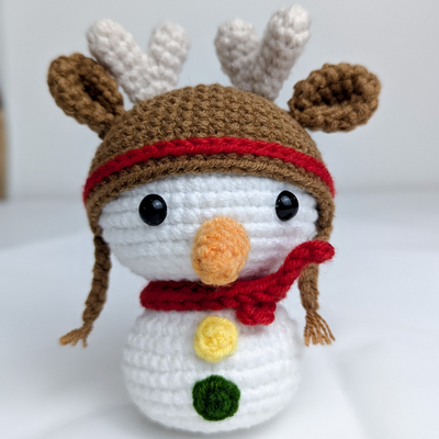 acheter Jouet de bonhomme de neige au crochet fait à la main avec chapeau de renne, animal en peluche pour décoration intérieure et cadeaux fabrication en ligne