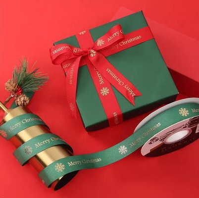 acheter Ruban rouge imprimé de Noël du ruban 25mm de gros-grain de satin de polyester online manufacture