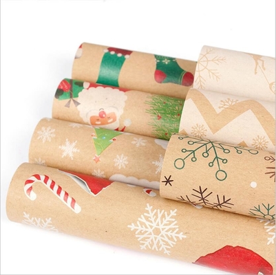 Un bon prix. le papier d'enveloppe de cadeau de style de Noël 80gsm couvre 50cm*70cm beaucoup de nouvelles conceptions en ligne