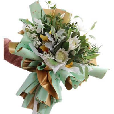 Bon prix 70gsm fleuriste luxueux Wrapping Paper With au moins 58*58 ou taille adaptée aux besoins du client en ligne