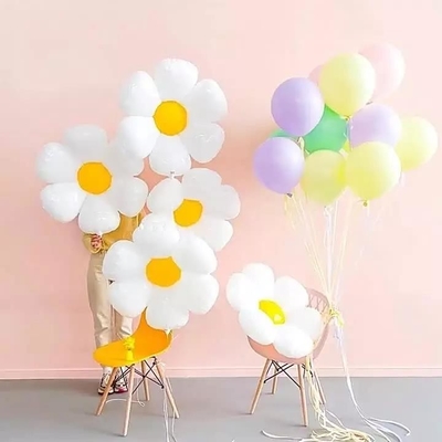 Un bon prix. Décoration mignonne de partie de Daisy Flower Shape Foil Balloons Globos de style d'Institut central des statistiques en ligne
