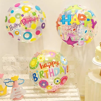 Un bon prix. En gros la partie ronde de bande dessinée de 18 pouces de ballon transparent d'anniversaire monte en ballon le ballon d'aluminium de décoration de DIY en ligne