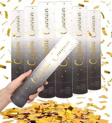Un bon prix. La feuille d'or noire et blanche de tube de gradient de nouvelle conception en gros écosse le bouton-pression de partie pour la célébration de festival en ligne