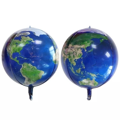 Un bon prix. Wholesal publicité 4D de 22 pouces autour des ballons bleus d'aluminium d'hélium de la terre de planète en ligne