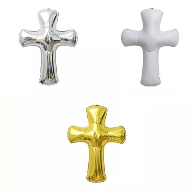 Un bon prix. Ballon blanc argenté de papier d'aluminium de croix de Pâques de nouvel or de conception de Wholesal pour des approvisionnements de décorations de partie en ligne