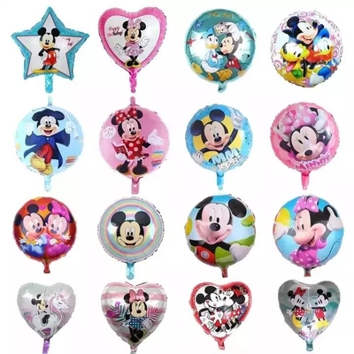 Un bon prix. Personnage de dessin animé rond étoile coeur Minnie Mickey Kids ballon gonflable en aluminium 18 pouces en ligne