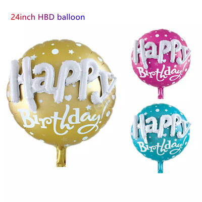 Un bon prix. Ballon de papier d'aluminium de disposition de scène de partie de joyeux anniversaire flottant 24inch en ligne