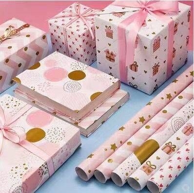 Un bon prix. Rouleau de papier d'emballage cadeau blanc 80 g/m² imprimé numérique 50 cm * 70 cm en ligne