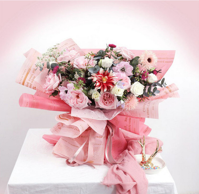 Bon prix Papier d'emballage de fleur imperméable de journal de cru pour le fleuriste de bouquet en ligne
