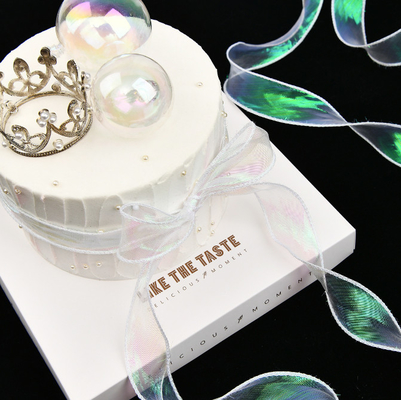 Bon prix Les boîtes de gâteau de bouquets Mesh Flowers Gifts Ribbons Illusion pêchent des rubans de queue 3cm en ligne