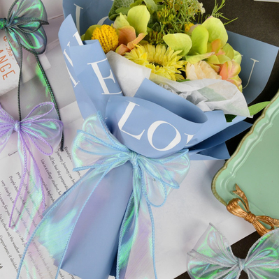 Un bon prix. Ruban de papier floral coloré de Gauze Ribbon Cake Flower Packaging DIY de queue de poisson en ligne