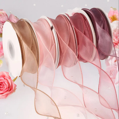 Un bon prix. largeur en queue de poisson du ruban 40mm d'organza du petit pain 10yard de fleur en soie de dentelle pour le cadeau en ligne