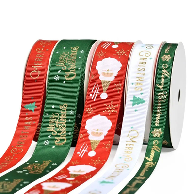 Un bon prix. Cadeaux de célèbres rubans de Noël rubans de toile en gros satin avec logo fête décoration de la maison en ligne