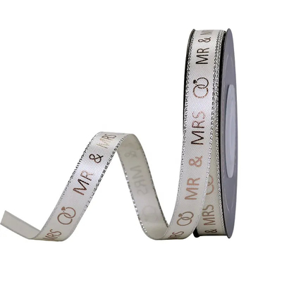 Un bon prix. Un seul visage décoration de mariage cadeaux boîtes d'emballage personnalisé en soie satin imprimé ruban logo en ligne