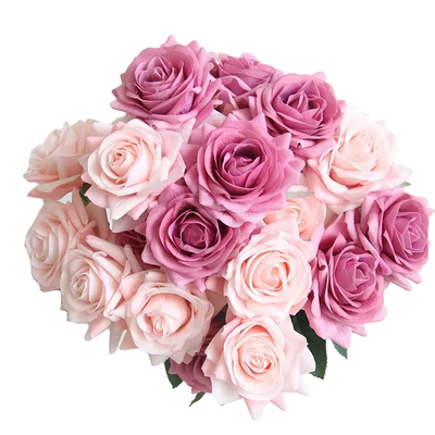 Un bon prix. Fleurs de rose artificielles à tige unique Bouquet de rose de mariage en ligne