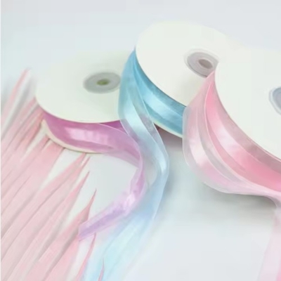 Un bon prix. Polyester double face organza ruban rouleau 1 pouce de largeur pour l' artisanat de mariage arc cadeau en ligne