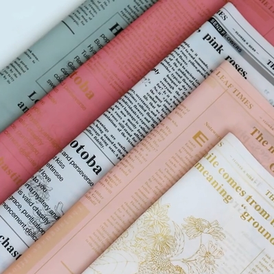 Bon prix Papier d'emballage de fleurs personnalisé de 60 cm*60 cm avec imprimé de lettres de fleurs de mode en ligne