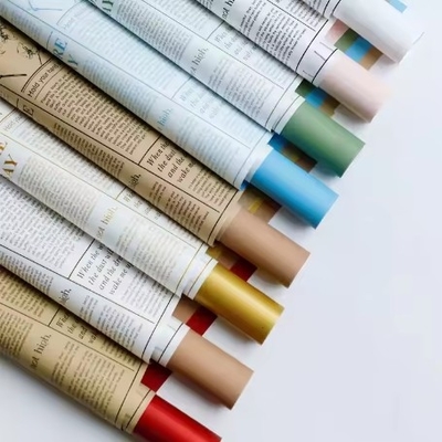 Bon prix Papier d'emballage de fleurs de pulpe à double couleur étanche pour bouquets de luxe 58*58cm en ligne