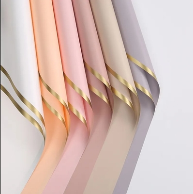 Bon prix 2024 Gold Edge plastique papier d'emballage de fleurs multicolore étanche pour les fleurs fraîches en ligne