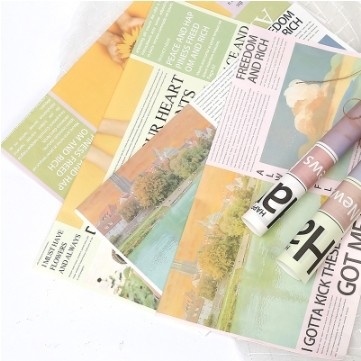 Un bon prix. Papier d'emballage de bouquet de fleurs de journaux en 2 couleurs pour emballage cadeau en ligne