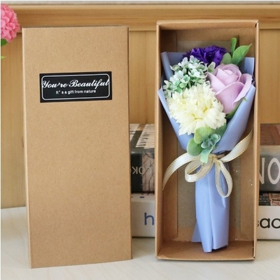 Un bon prix. Bouquet de rose de savon boîte cadeau cadeau de vacances petit cadeau activité pratique caroube simulation fleur petit bouquet en ligne