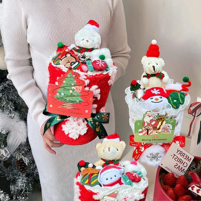 Un bon prix. Bouquet de poupée en peluche de Noël Créatif homme de neige cadeau pour la petite amie pour la veille de Noël & décor en ligne