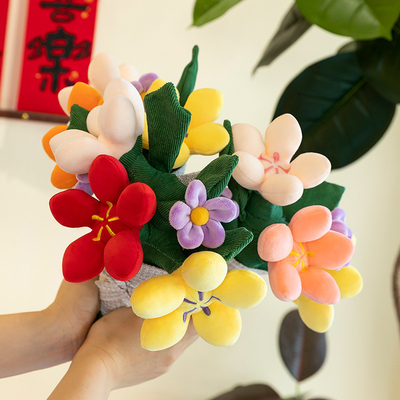 Un bon prix. Variété de fleurs 10x30cm Bouquet de mariées Dolls amusantes réalistes Portables Plush Fleurs pour les filles Cadeaux romantiques en ligne