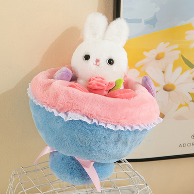 Un bon prix. Bouquet de fleurs de lapin magique - Cadeau en peluche de la Saint-Valentin pour son lapin en peluche de 20x30 cm en ligne