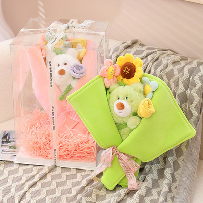 Un bon prix. Bouquet de peluche d'ours rose - cadeau d'anniversaire / de la Saint-Valentin unique pour la petite amie, la femme et les meilleurs amis en ligne