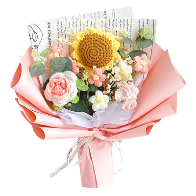 Un bon prix. Bouquet de tournesol et de rose fait à la main, parfait pour les cadeaux de la fête des mères ou de la Saint-Valentin. en ligne