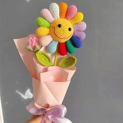 Un bon prix. Bouquet de tournesol fleurs éternelles arc-en-ciel tournesols artificiels bricolage arrangement floral en fil en ligne