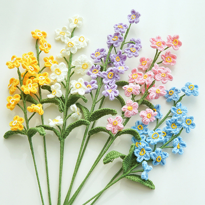 Un bon prix. 7x44cm à la main tricoté Bouquet de crochet artificiel avec plusieurs couleurs en ligne