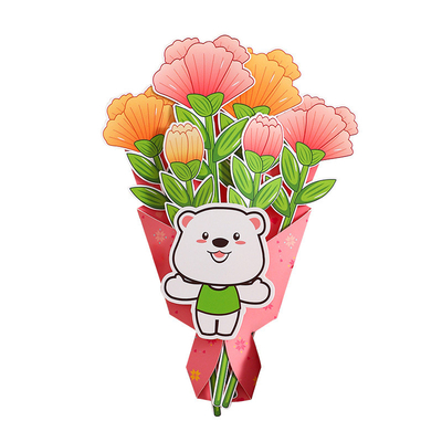 Un bon prix. Bouquet de fleurs cadeau de la fête des mères, carte de vœux kit de papier fait à la main. Bouquet de fleurs à main pour les enfants de la maternelle à donner à leurs mères en ligne