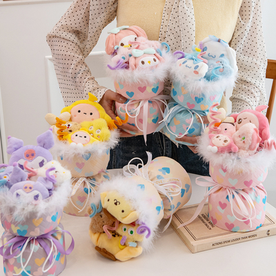 Un bon prix. Bouquet de fleurs de poupée en peluche Kuromi 20x35cm Parfait pour la petite amie la fête de la Saint-Valentin la remise des diplômes la fête des enfants couleur multiple en ligne