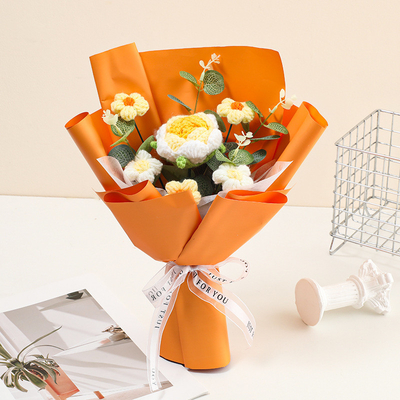 Un bon prix. Fleurs en fil de 20x30 cm en couleurs multiples en cadeau floral tissé à la main pour la Saint-Valentin ou comme bouquet à la main de la mariée en ligne