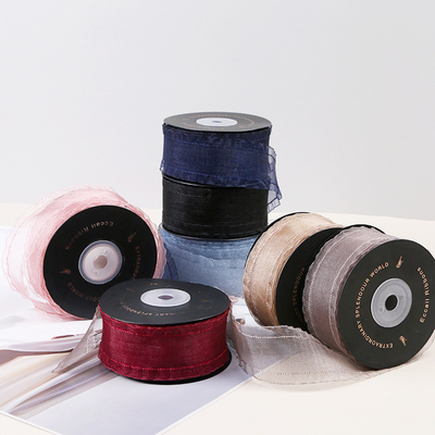 Un bon prix. Version coréenne ruban transparent, gaze de neige, textile de neige, ruban de soie, ruban coloré, bande de tissu, emballage de bouquet, matériel cadeau DIY en ligne