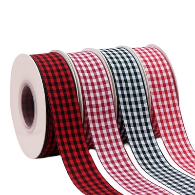 Un bon prix. En gros, ruban tissé en grille de 2,5 cm, artisanal, ruban de bricolage, ruban cadeau, emballage de fleurs, couleur de mariage, avec tissu et ruban adhésif. en ligne