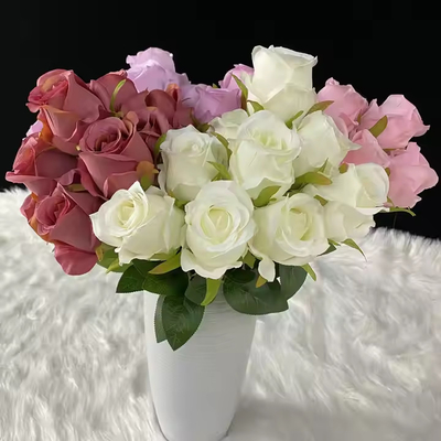 Un bon prix. 7 têtes Zixia Simulation de fées Fleurs décoratives Bouquets de mariage Fleur séchée d'intérieur Rose de soie artificielle en ligne