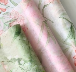 Un bon prix. Linglan revêtement imprimé en tissu non tissé avec papier d'emballage floral haut de gamme en ligne