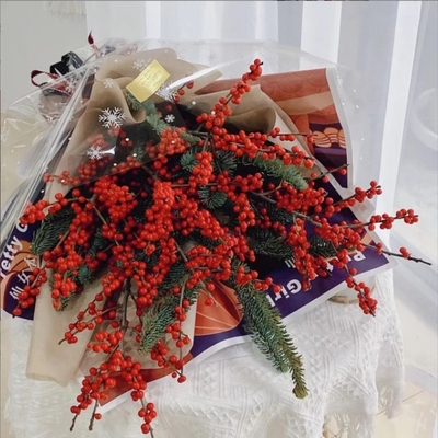 Un bon prix. Papeterie d'emballage de fleurs en cellophane transparente en flocon de neige étanche à l'eau, cadeau de Noël, matériau d'emballage de bouquet de pommes la veille de Noël en ligne