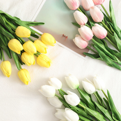 Un bon prix. Simulation de fleurs de tulipes, fleurs artificielles de style nordique, mini-ornements floraux en soie, art floral, arrangements floraux frais et simples, célébrations de mariage sur Instagram en ligne