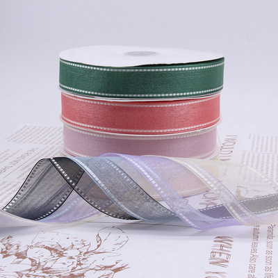 Un bon prix. Emballage de fleurs haut de gamme, dentelle coréenne, ceinture de gaze Eugen, emballage de décoration de cadeau de 1 cm à 3,8 cm, ceinture de gaze de neige en ligne