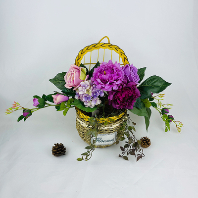 Un bon prix. La nouvelle imitation du fabricant de la combinaison de peonie de style européen bouquet de tissu d'hortensia pour mariage à domicile, arrangement de fleurs en forme de corne et accrochage au mur en ligne
