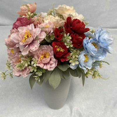 Un bon prix. Nouveau Bouquet Simulé à 6 Têtes de Pionnière de Popo Guide de route de mariage Ensemble de fleurs fausses Photographie à domicile Accessoires à main Fleur de soie industrielle en ligne