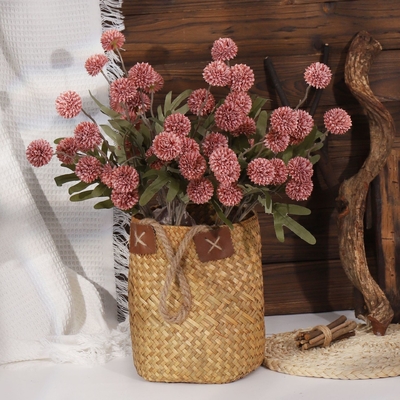 Un bon prix. Bouquet de roses simulé, fleur de soie, fleur en plastique, fleur fausse, décoration de salon à branche unique, fleur séchée, décoration de table à manger, art de la fleur rouge de mariage en ligne
