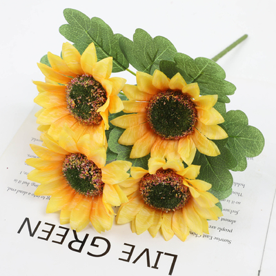 Un bon prix. Simulation de fleur de tournesol fleur de paysage fleur de tournesol maison hôtel mariage soie fleur décoration ornement bouquet extérieur en gros en ligne
